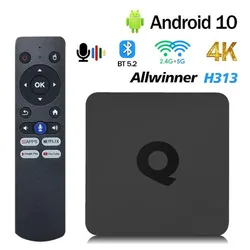 2024 Q1 Global Version Smart TV Box Android 10.0 Allwinner H313 Bluetooth Google Assistant 2.4G&5G Dual Wifi 4K HD Media Player