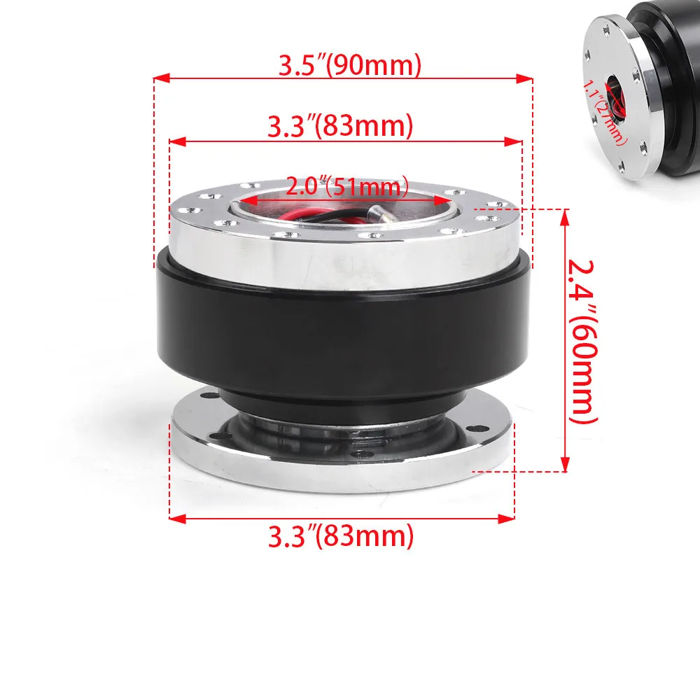 5+3 Ball Bearing Detachable Aluminium Car Steering Wheel Quick Release HUB Adapter Snap Off Boss Kit