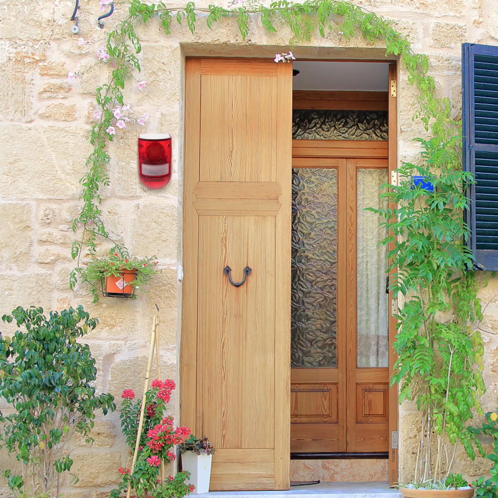 

1 шт. Солнечный охранный светильник с датчиком движения, стробоскоп, светодиодный сигнальный фонарь, фермерская сигнализация, прочный светильник для защиты от краж