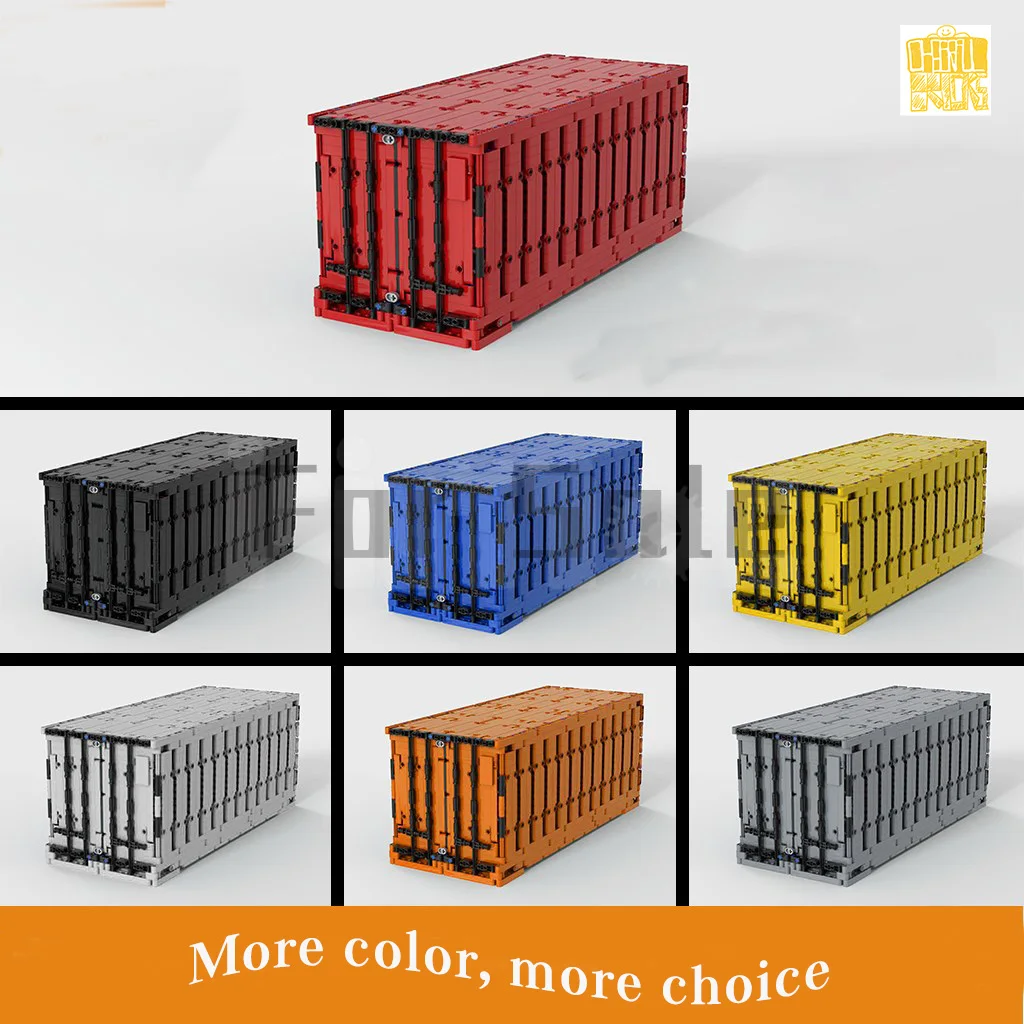 Moc-31288 Tractor Truck 20' Overseas Container Model With PDF Drawings Building Blocks Bricks DIY Toys Birthday Christmas Gifts