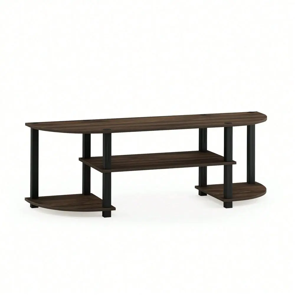 TurnSTube Wide TV Entertainment Center, Walnut Black 15.9 X 47.25 X 13.4 In.