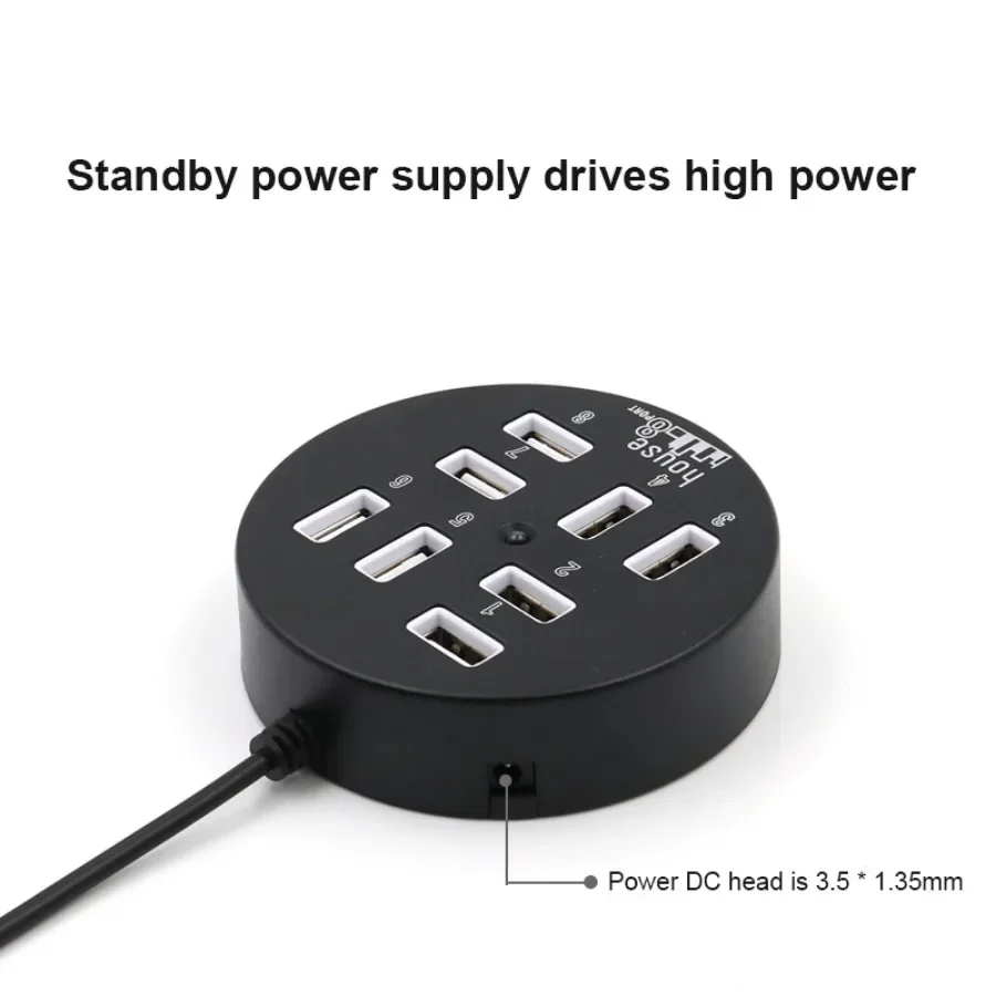 USB-HUB-Dockingstationen, 4/8-Port-Mehrfach-USB-2.0-Hub, Hochgeschwindigkeits-OTG-HUB, tragbarer USB-Splitter für Macbook, Laptops und PCs. – Detail 4