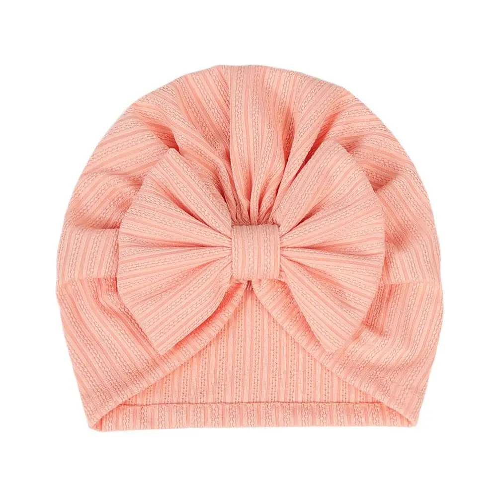 Cute Cotton Polyester Headband Soft Solid Color Big Bow Hats Breathable Infant Headwear Baby Girls Boys