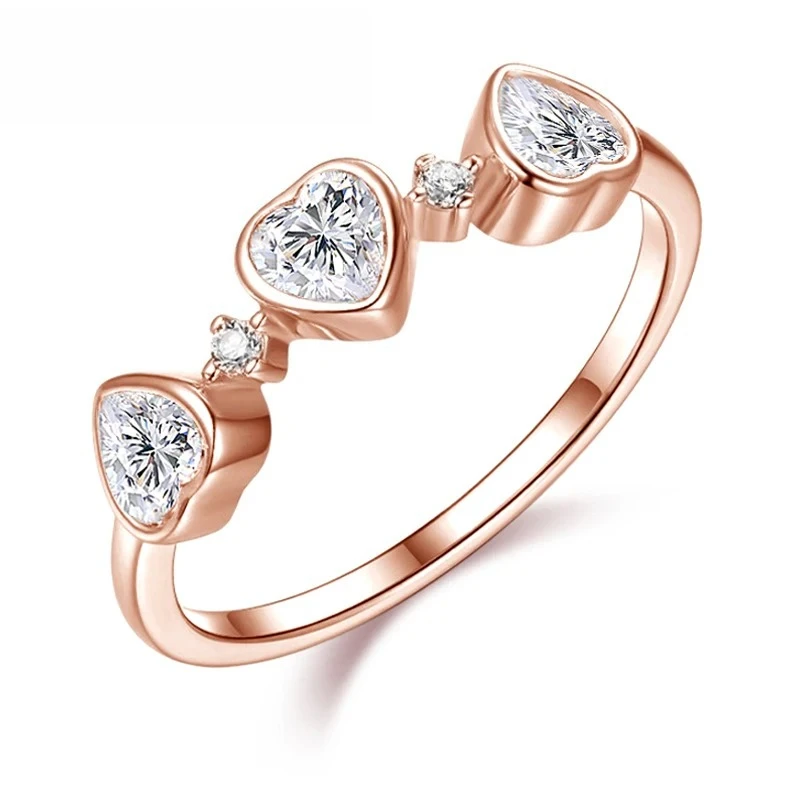 

Кольца с муассанитом для женщин, 4*4 мм, в форме сердца, ювелирные изделия, обручальные кольца для пар, 100% настоящее чистое серебро 925 пробы, подарок на день рождения, оптом