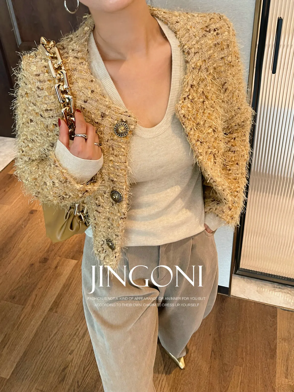 

Tweed Blazer Jacket Tops Y2K Women Clothing 2024 Woman Autumn Korean Style Vintage Elegant Coat Outerwears New Luxury Suit Crop