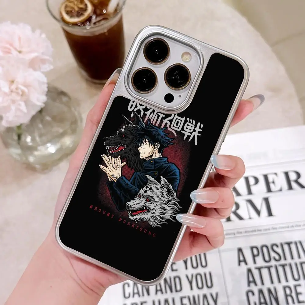 

Чехол для телефона Jujutsu Kaisen с Мегуми для iPhone 17 16 15 14 13 12 11 Air Pro Max Plus, с серебряным покрытием, красочный, красивый