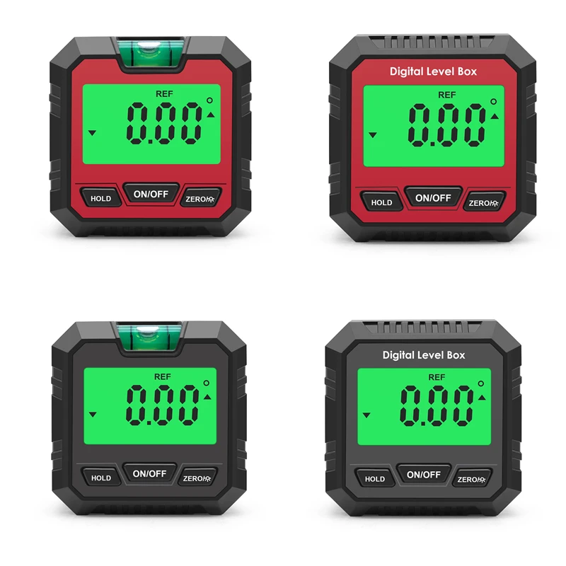 Digitale gradenboog 4*90 °   Elektronische inclinometer Achtergrondverlichting Niveaubox met magnetische basis Hoekzoeker Gauge Meetinstrument