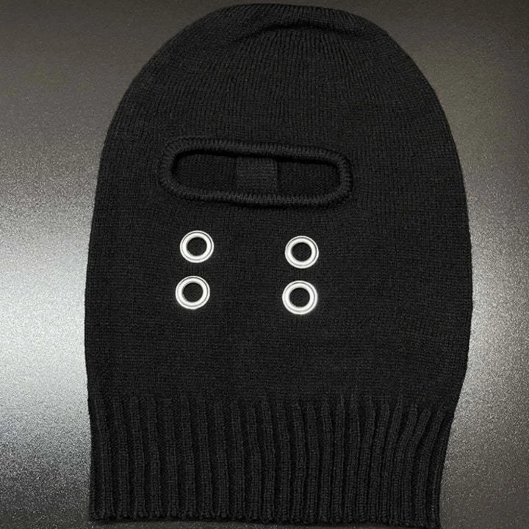 العصرية الشرير الصخرة محبوك قناع بالاكلافا للرجال والنساء Y2K الهيب هوب نمط قبعة صغيرة دافئة