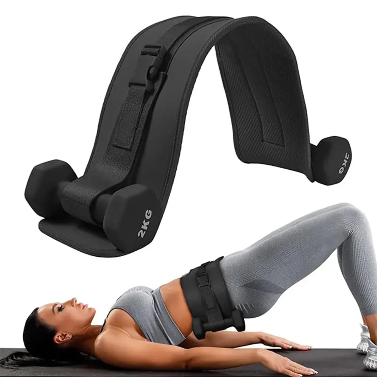 Hip Thrust Abdominal Belt with Extra Padding Fully Adjustable Dumbbell Belt Home Gym Butt Glute Workout Training Support Belt