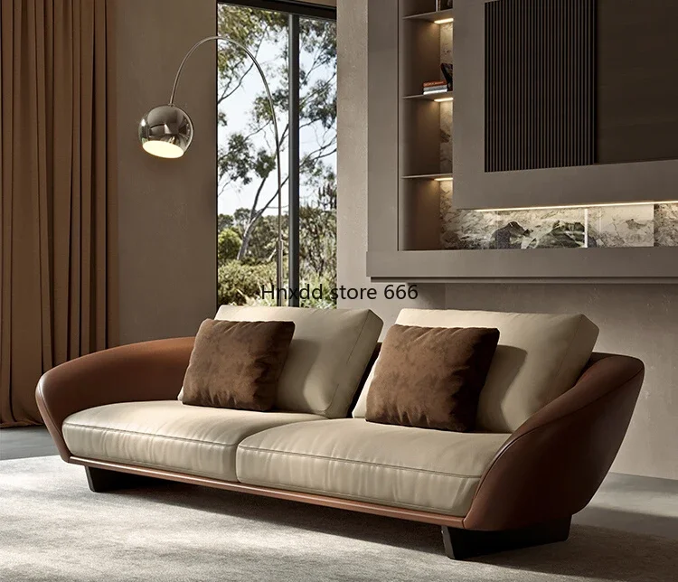 Italian minimalist new drift sofa color matching small apartment straight row combination