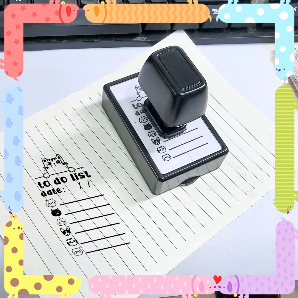 Diary hand account seal record to-do list plan target diary punch cat diary black mark automatic ink view 2