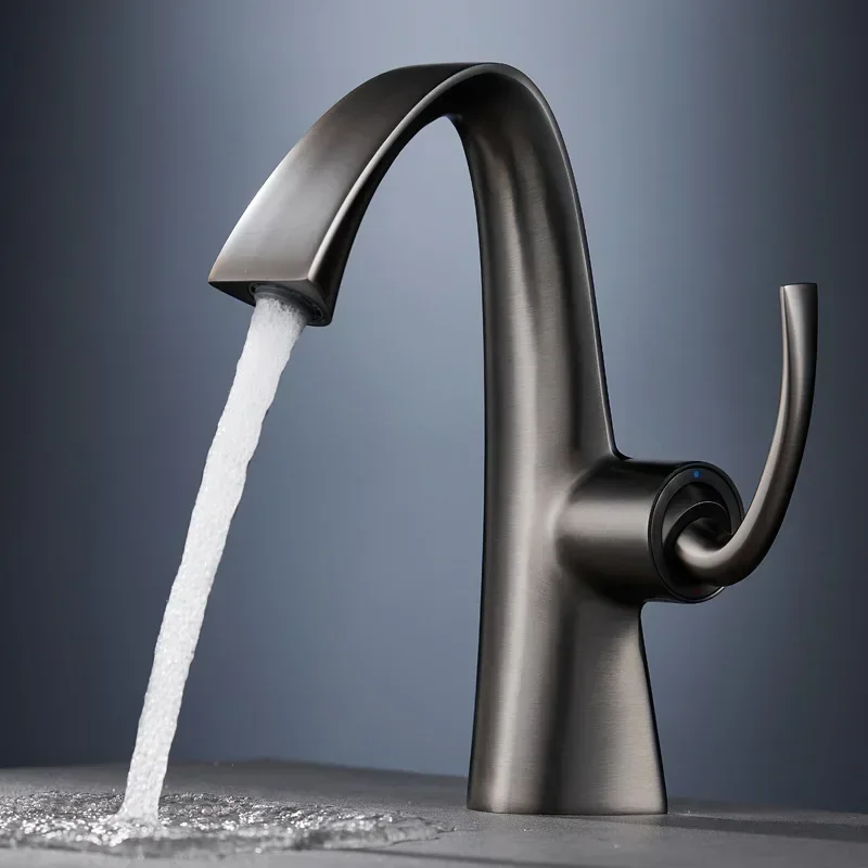 Wash basin Hot and cold faucet All copper gun Grey face wash basin Under the counter basin Bathroom cabinet Wash table MT2507