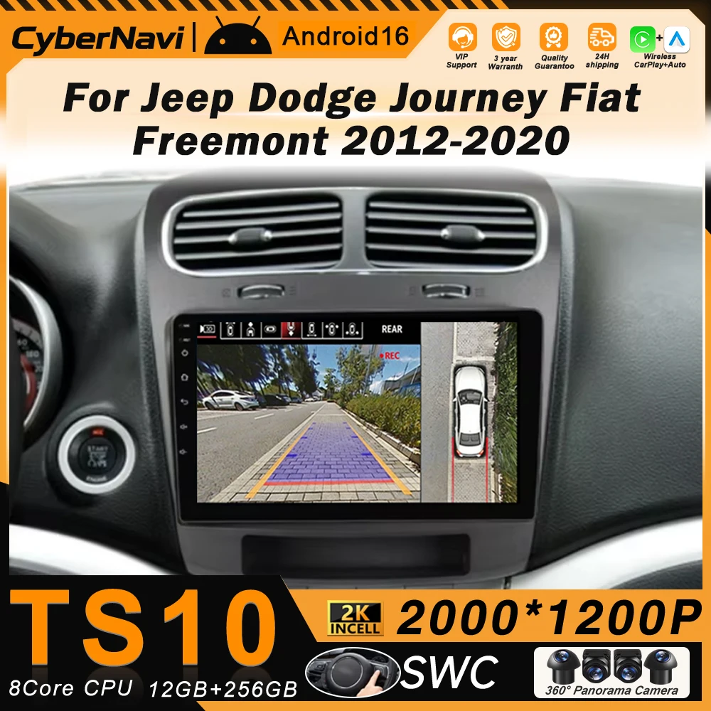 Android For Dodge Journey JC 2011-2020 Car Radio Multimedia Player Stereo SWC Wireless Stereo Carplay 2 Din GPS Navigation 4G BT