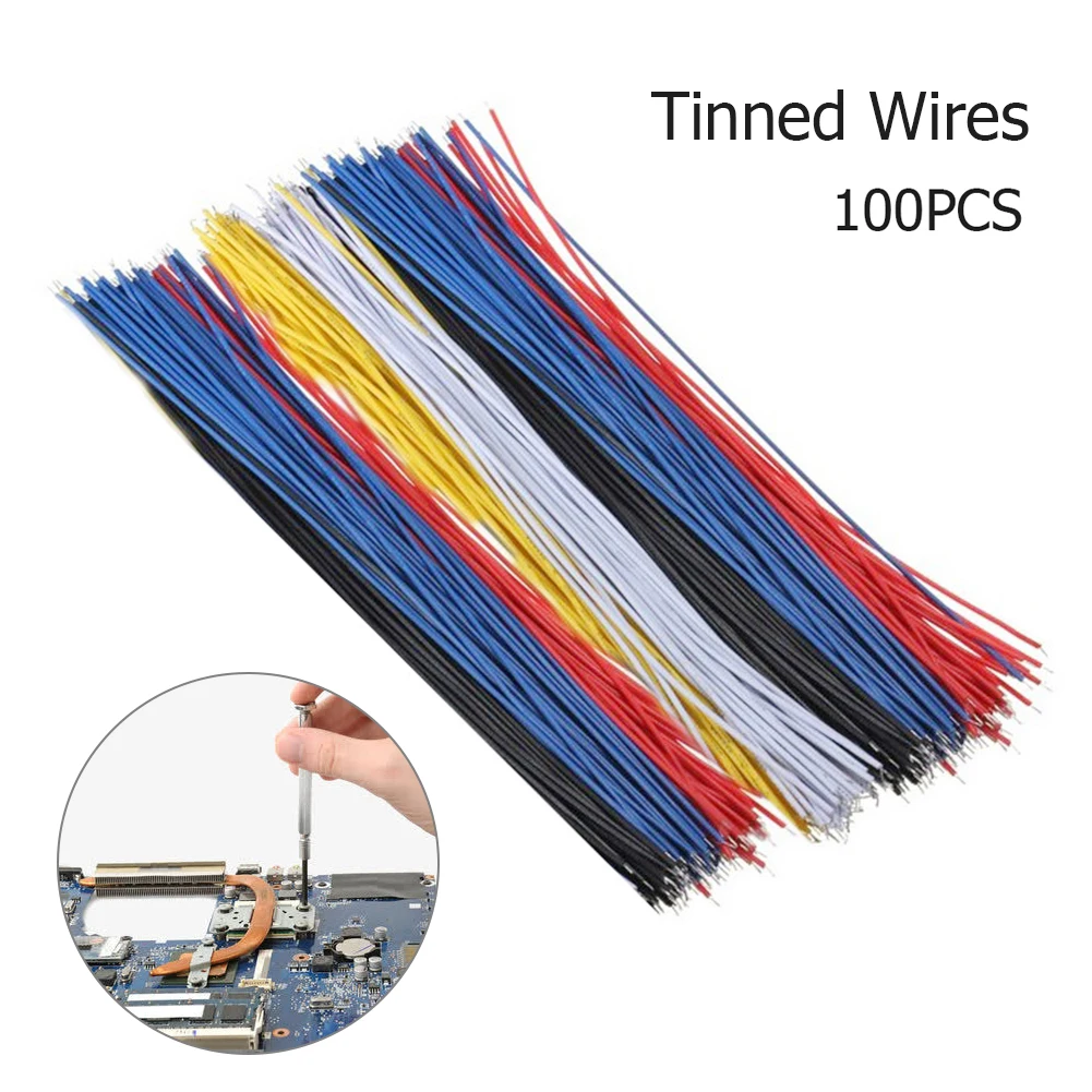 100Pcs Tin-Plated Breadboard PCB Solder Cable 26AWG 20cm Fly Jumper Wire Cable Tin Conductor Wires 1007-26AWG Connector Wire