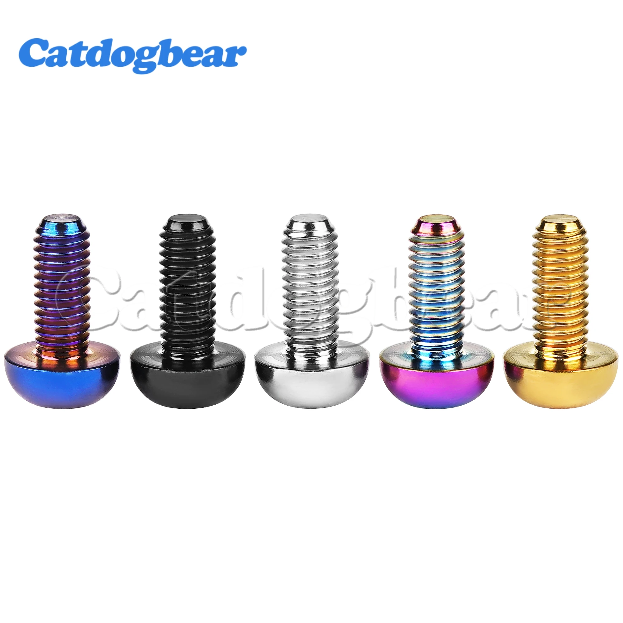 Catdogbear 4PCS Titanium Bolts M5x12mm Hexagon Socket Bolts Dome Head Bicycle Bottle Cage Screws