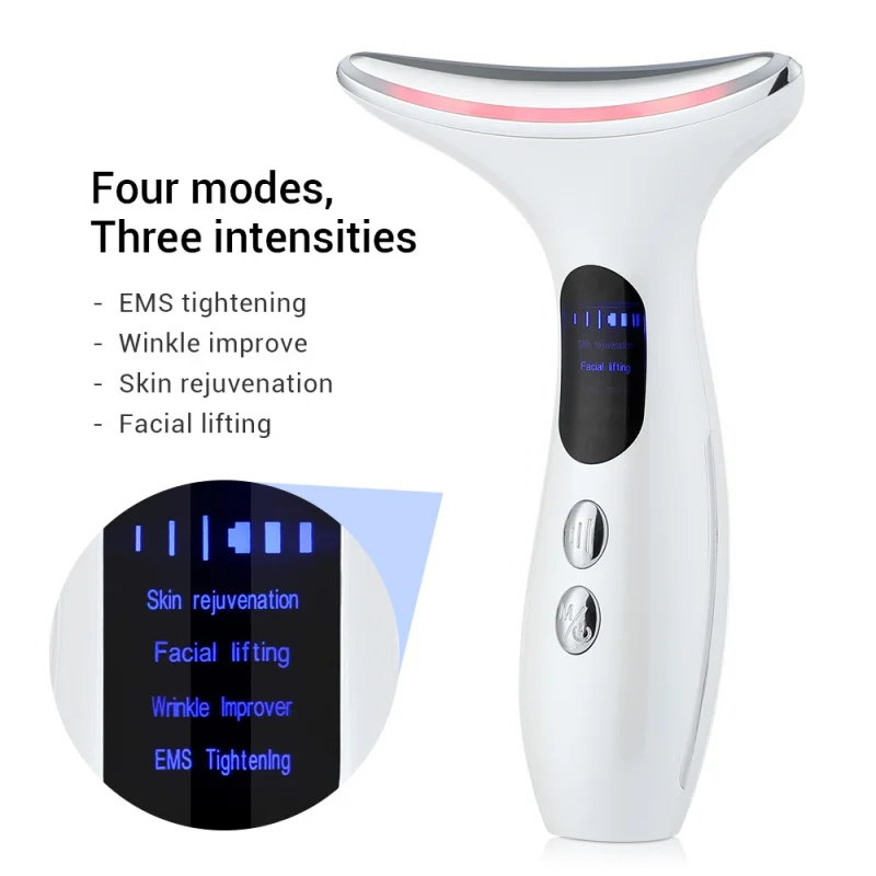 Ohio eur de lifting du visage et du cou à usage domestique, vibration photonique LED EMS, appareil de beauté du cou