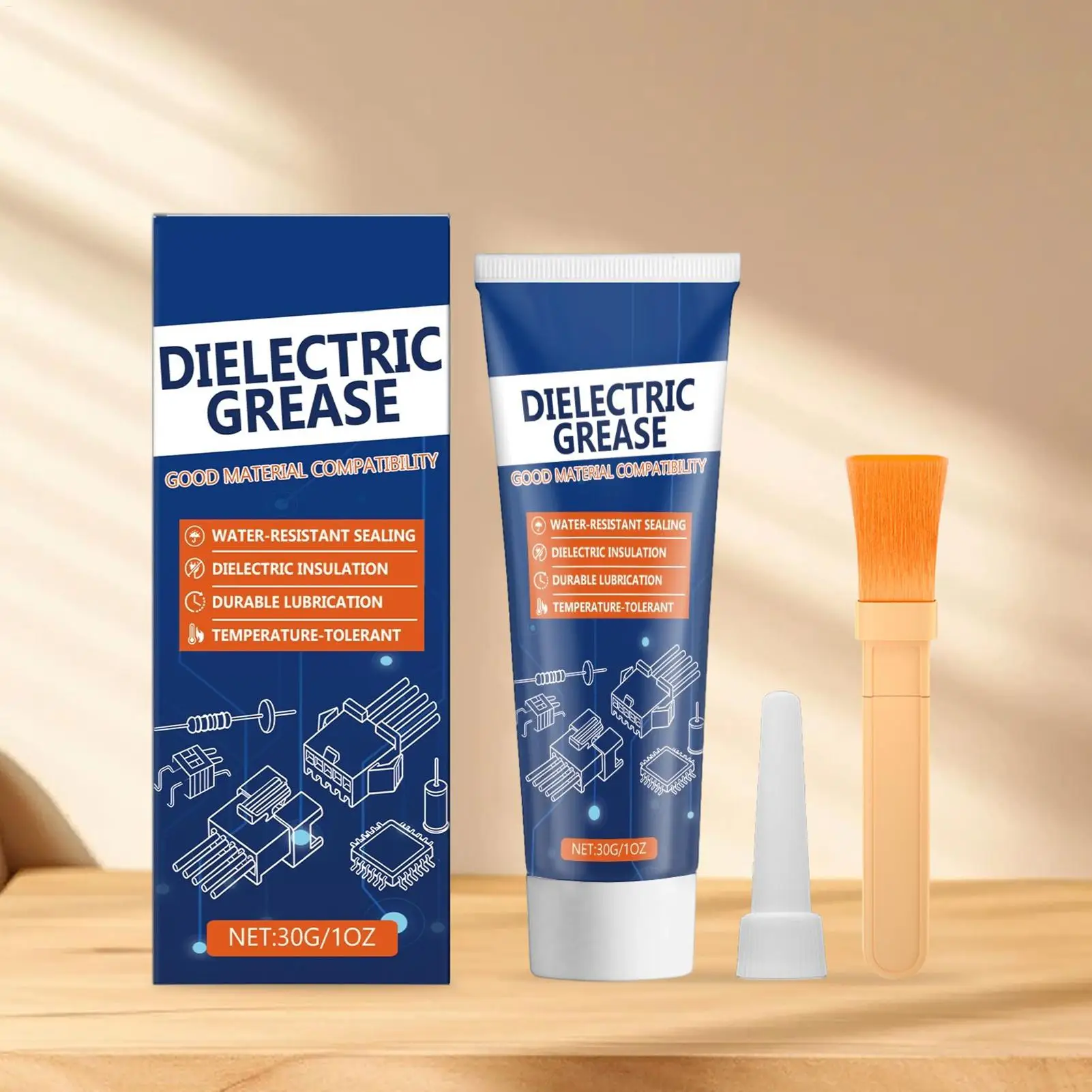 

Диэлектрическая смазка для автомобилей с кисточкой, морская диэлектрическая смазка для прицепов, автодомов, грузовиков, седанов, пикапов, дверей