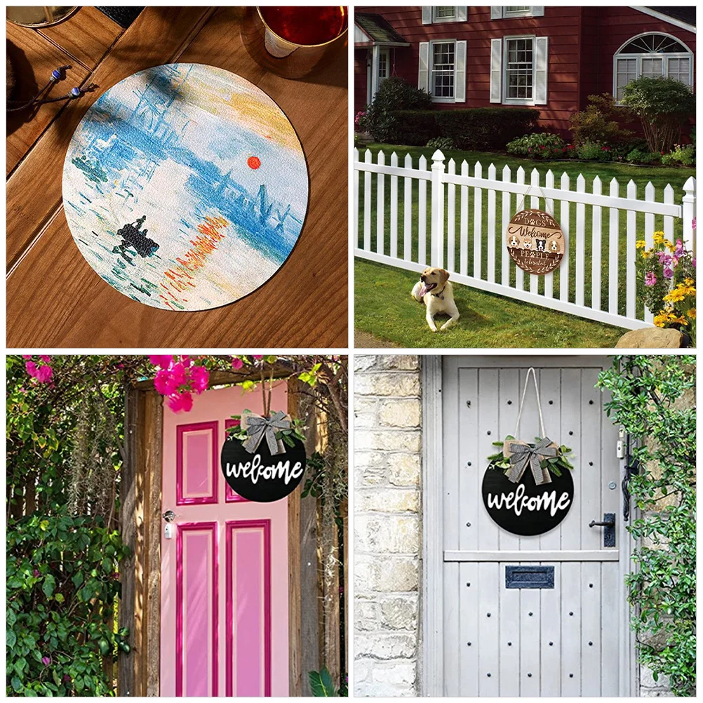 

5pcs Wooden Round Slices Blank Unfinished Diy Craft Supplies For Home Decor Wedding Party Wood Cutouts Ornaments Handicraft