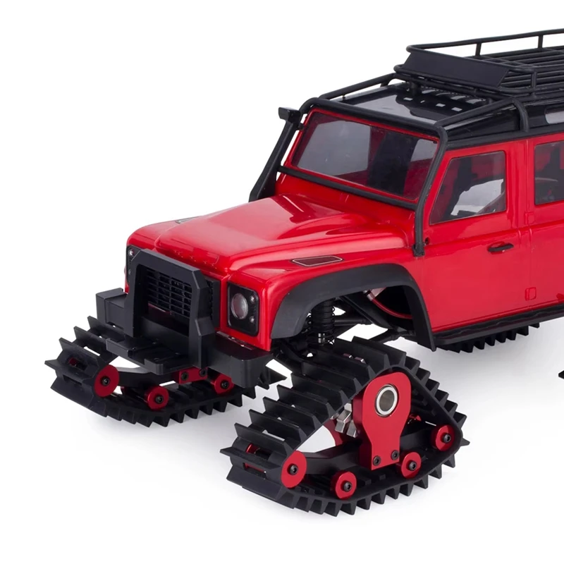 AC17-4Pcs 스노우 타이어 세트 Carload 트랙 휠 Sandmobile 변환 1/18 RC 크롤러 자동차 TRX-4M 액세서리 부품