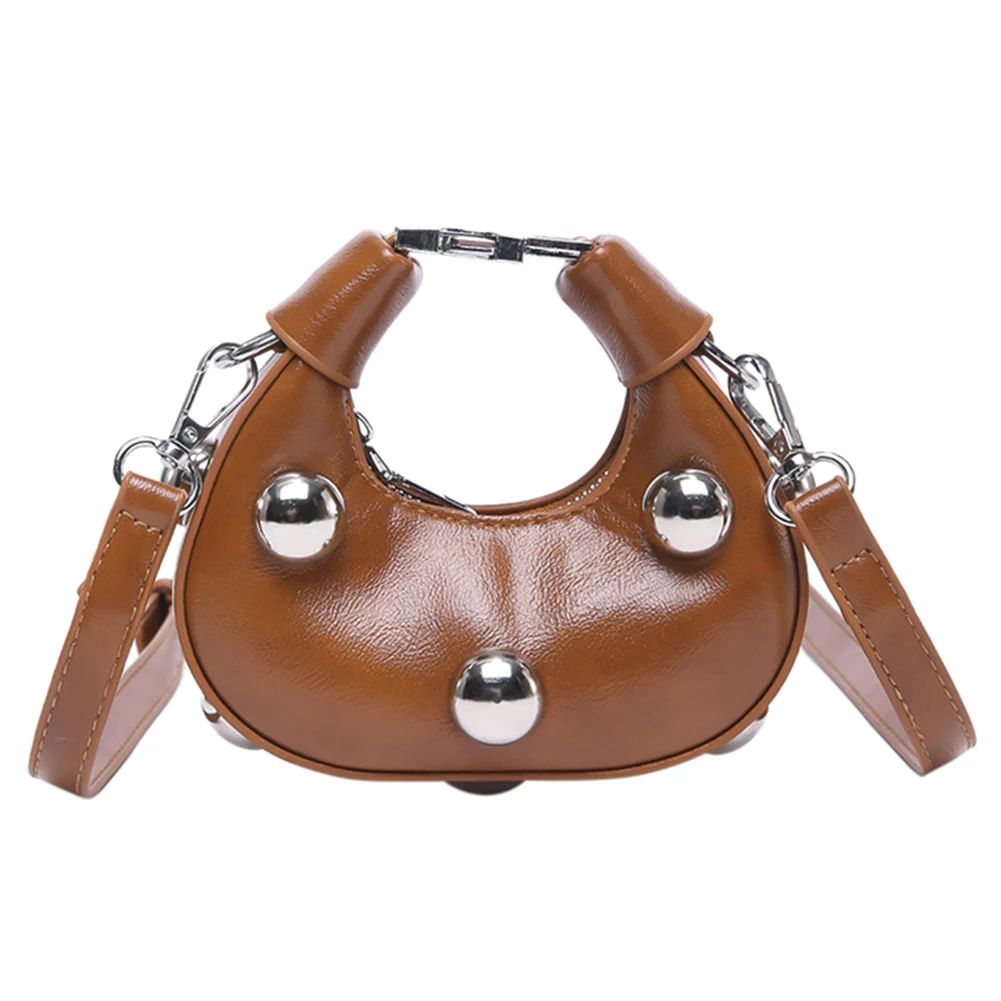 

Crossbody Bag for Women Studded Shoulder Bag PU Leather Adjustable Strap Handbag Clutch Purse for Work Travel