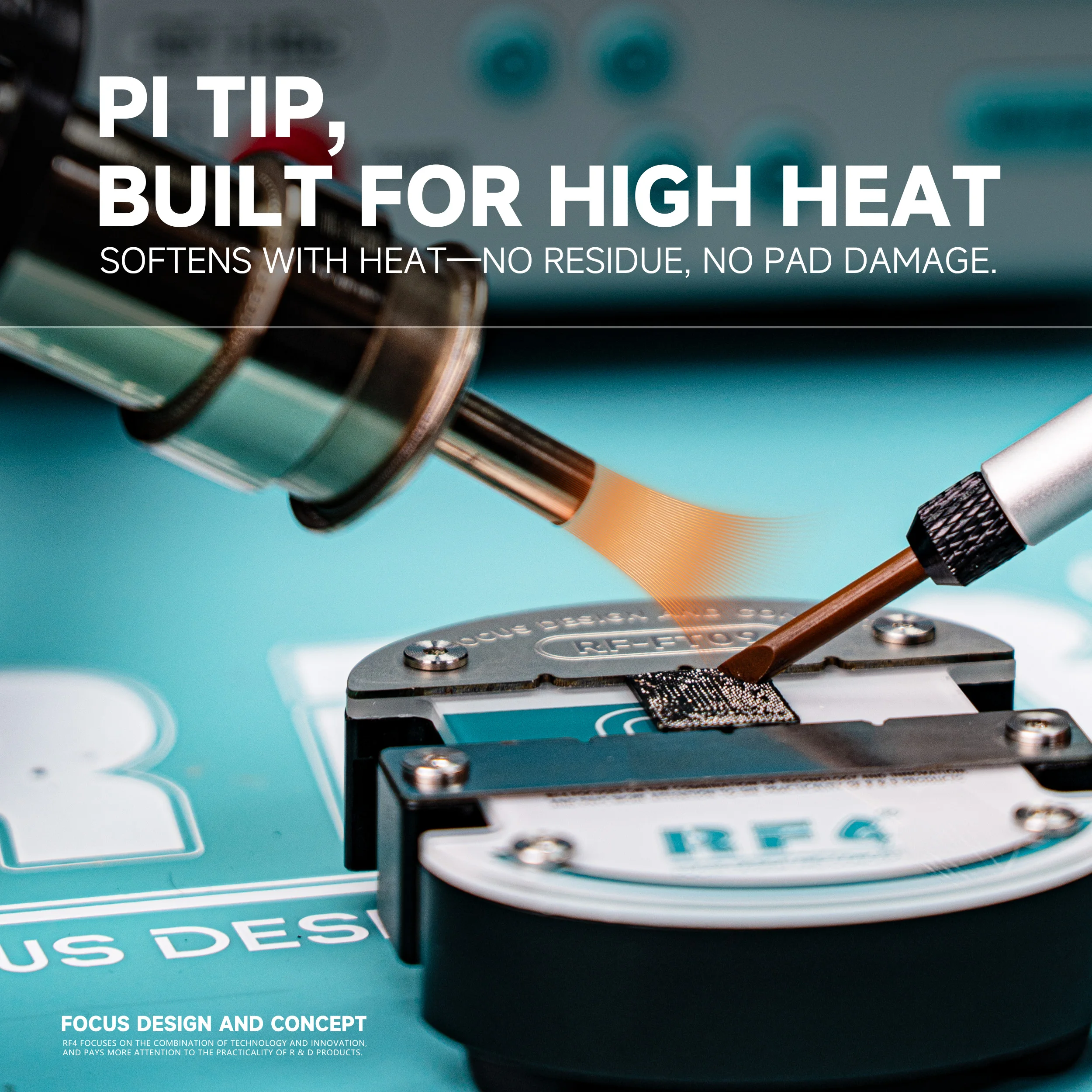 RF4 RF-HD33 PI Underfill Scraper. High Heat Resistant Tool for CPU/IC Rework. Non-Conductive Tip Prevents Short Circuits.