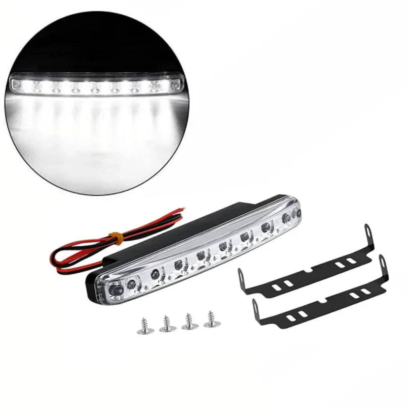 

Universal 2PCS Daytime Running Lights 8 LED For Car Driving DRL Fog Lamp Light Super White 12V Waterproof Car Accessories