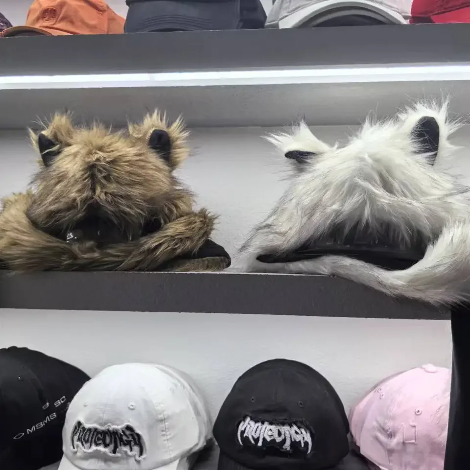 Fluffy Fox Ear Hat Scarf Set for Women, Winter Warm Fleece Ear Muffs Neck Warmer and Gloves Cold Weather Accessories