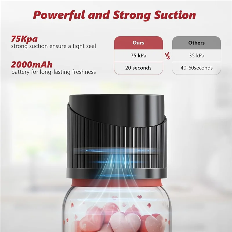 ABWR-مجموعة سدادة مكنسة ميسون الكهربائية، 4 في 1 جرة مكنسة كهربائية لبرطمانات ميسون ذات الفم الواسع والعادي، لزجاجة النبيذ الجرار