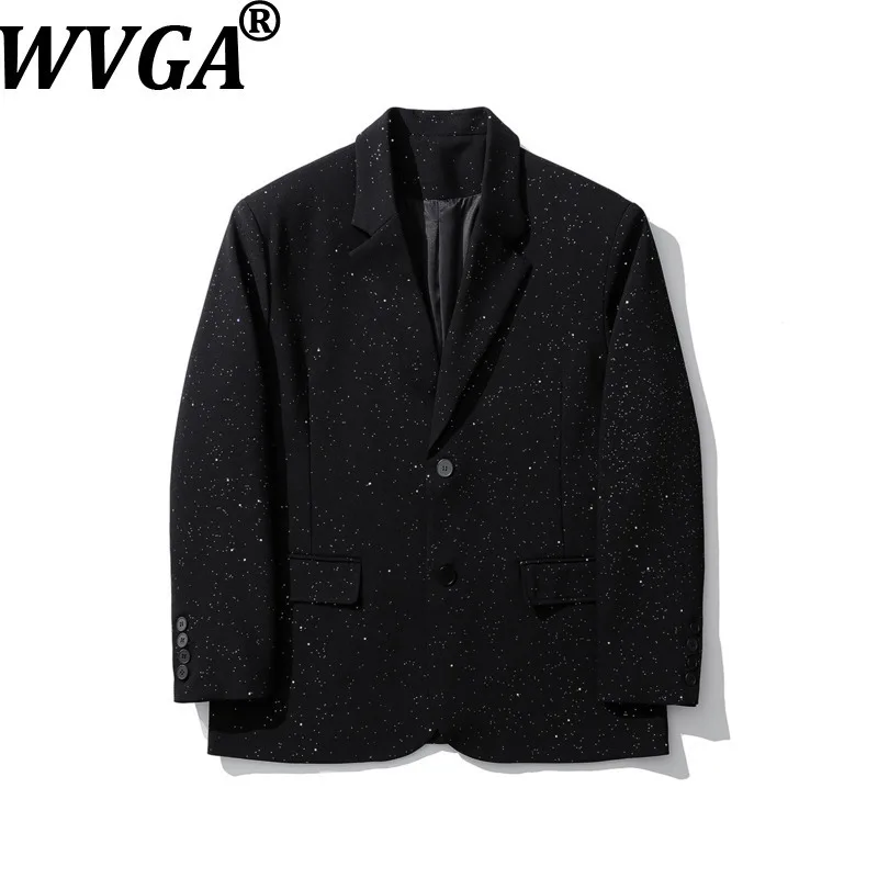 

WVGA весна осень новый мужской темный костюм Tide звездное небо модный пиджак нишевый шикарный повседневный пиджак с отложным воротником Ins Y2K W16139