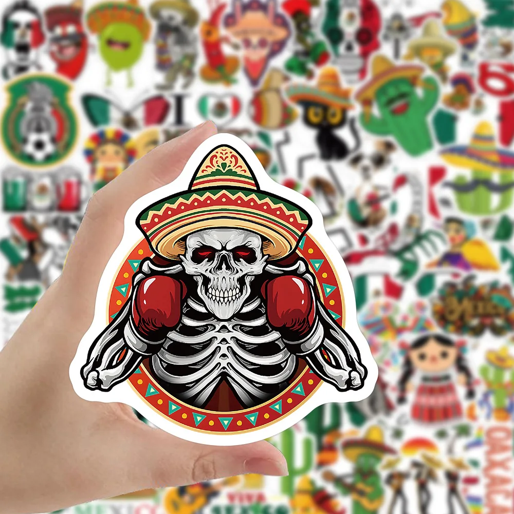 50PCS Mexican style personalized graffiti waterproof stickers creative personalized decoration refrigerator helmet guitar