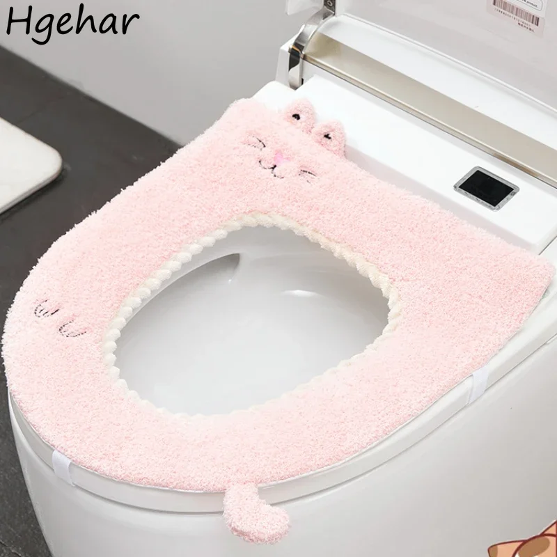 

Чехол на сиденье для унитаза, портативный универсальный аксессуар для ванной комнаты, коврик для унитаза, бытовой мягкий дышащий многоразовый чехол для унитаза