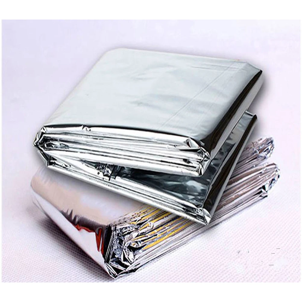 

6pcs Polyester Foil Blanket Heat Reflective Emergency First Aid Warm Keeping Plant Cover Gardening Outdoor Portable Foldable