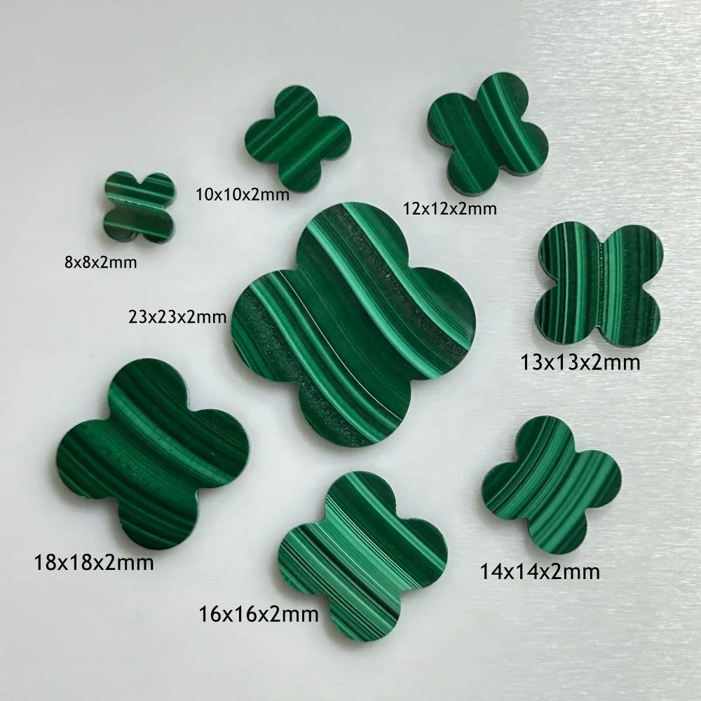 

8mm to 20mm Top Quality Natural Malachite Stone Loose Gemstone Four Leaf Clover for Jewelry