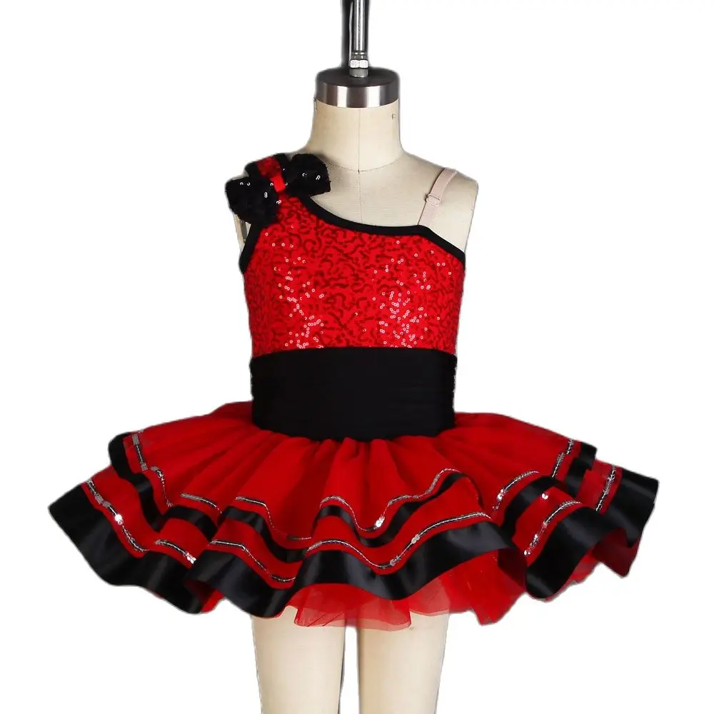 

Red Sequin Bodice Ballet Costume Dancewear Kid Performance Ballet Tutu 2020 New Ballet Tutu