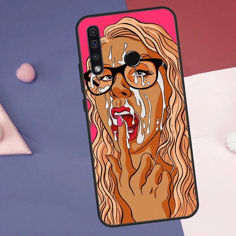 مثير الساخن الفتيات الشفاه الوردي بيكيني القضية لهواوي نوفا 10 9 SE 8i 11i 12i 12s Y60 Y70 Y90 Y72 Y73 Y61 Y91 P60 Pro P30 P40 لايت #6