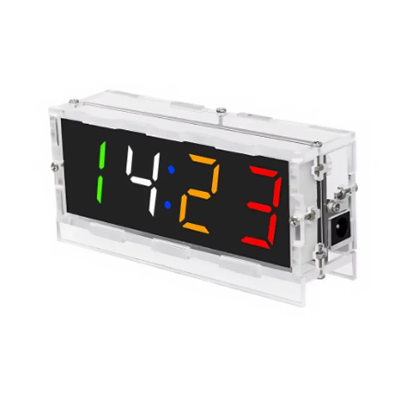 Kit d'horloge numérique DIY coloré avec affichage de la date, du jour, de la température et alarme – Projet de soudure pour l'apprentissage et la pratique – Kit électronique DIY