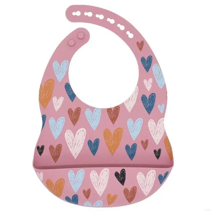

95AE Toddler Silicone Bibs Baby Kids Girl Boys Waterproof Feeding Bib for Toddler Keeps Off Easily Wipe Clean