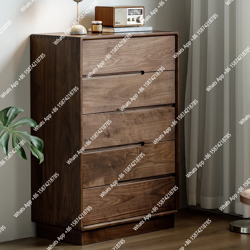 

North American black walnut chest locker simple modern solid wood storage cabinet living room bedroom side cabinet