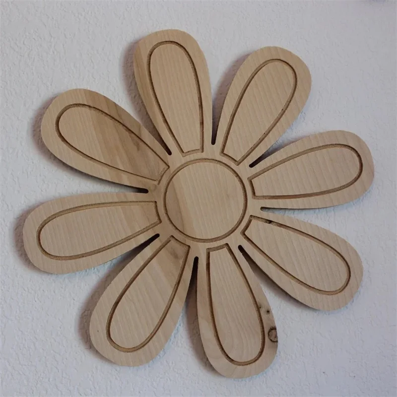 Ins Wooden Daisy Wall Flowers Nursery Decor Boho Nursery Kids Room Wall Decor Farmhouse Bathroom Decoration, Housewarming Gift view 3