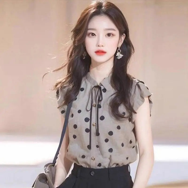 

Unique Beautiful Chinese Sle Floral Print irt Women's Design Summer Special Small Flng Sve Top Korean Loose Fit