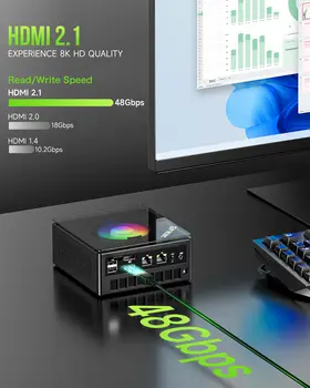 GMKtec Mini PC OCuLink K11 Nucbox AMD Ryzen 9 8945HS 2*USB4 2*DDR5 2*PCIe 2*2.5G LAN RGB Herní počítač Windows 11 Stolní počítače WiFi6 10 nejlepší prodej AMD Radeon R9 380 4GB - №6