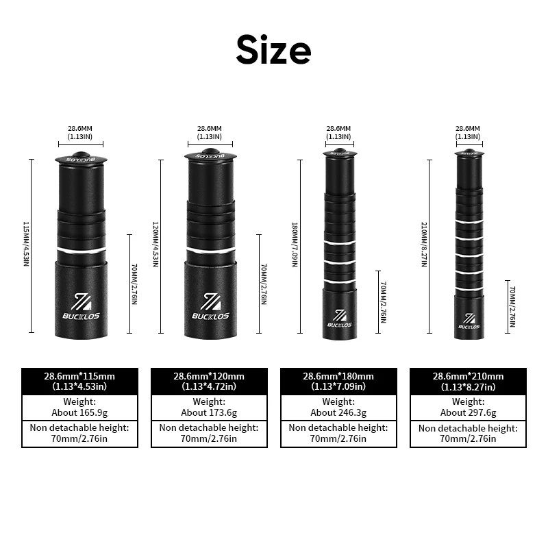 Description Picture 4 of itemBUCKLOS Bike Handlebar Stem Height Extender CNC Aluminum Alloy Bicycle Fork Extension Adapter MTB Handlebar Riser Road BMX Parts