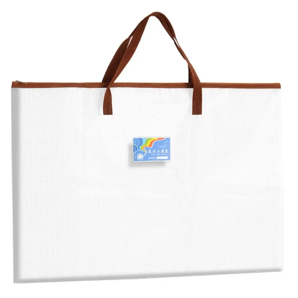 with Zipper and Handle A3 Project Bag Mesh PVC Large Capacity Mesh Art Bag Multifunctional Thickened Storage Bag Office Supplies