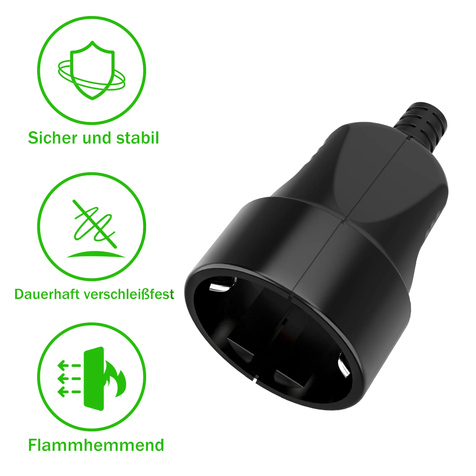 3pcs EU German Standard Male/Female Socket Removable Assembly Female Socket IP44 for Power Cord Extension Cable 250V 16A