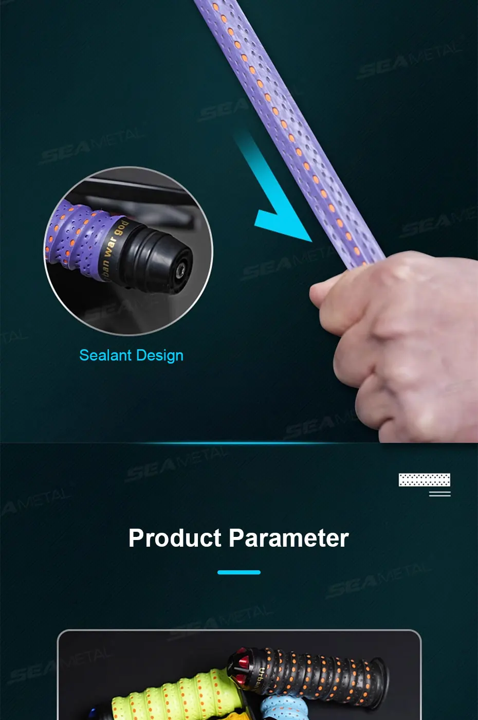 SEAMETAL Motorrad-Lenkerband, Rennrad, Lenkerband, atmungsaktiv, kratzfest, Anti-Vibrationsband, langlebige Schutzgurte – Detail 7