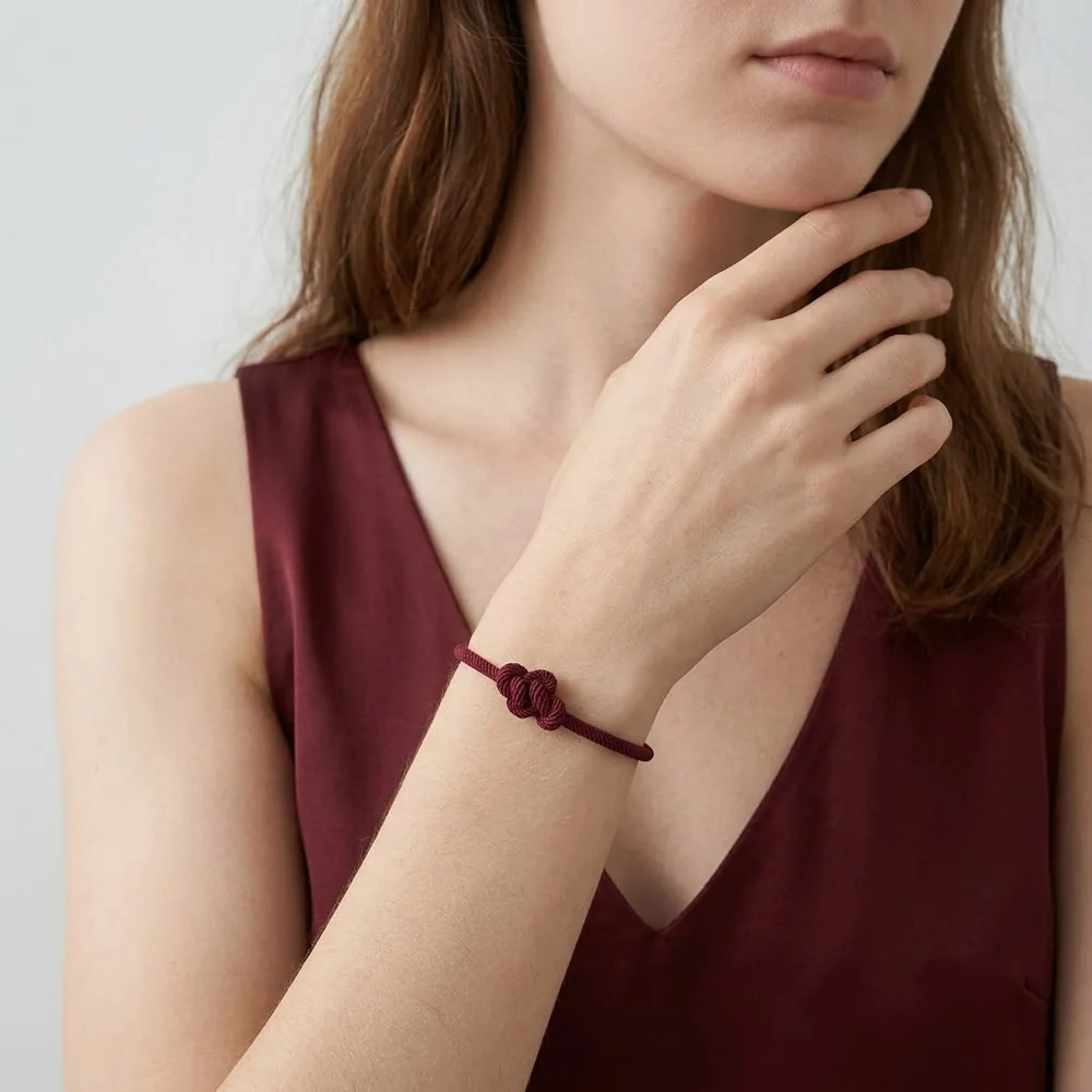 Chinese Knot Luck Red Rope Bracelet Women Handmade Adjustable Cord Bracelet Men Jewelry