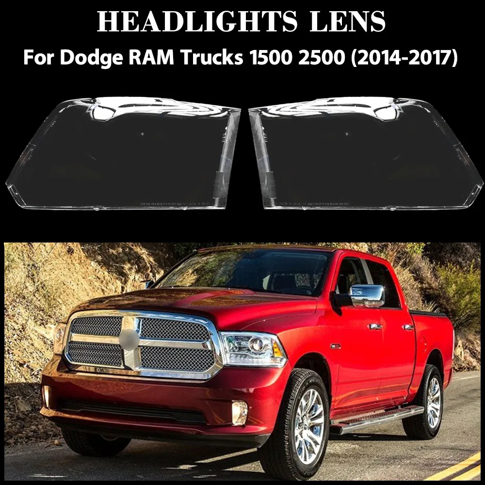 

For Dodge RAM Trucks 1500 2500 2014 2015 2016 2017 Headlights Shell Transparent Lampshade Headlamp Cover Plexiglass Lens