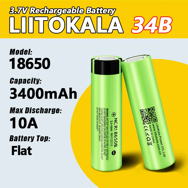 Akumulator litowy LiitoKala 34B 3500mAh NCR18650B 3.7v 3400 mAh 18650 do latarek