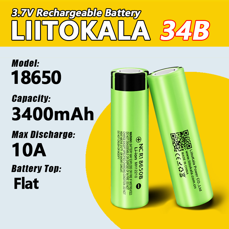 1-16pcs LiitoKala 34B 100% New Original NCR18650B 3.7v 3500mah 18650 Lithium Rechargeable Battery Flashlight batteries 