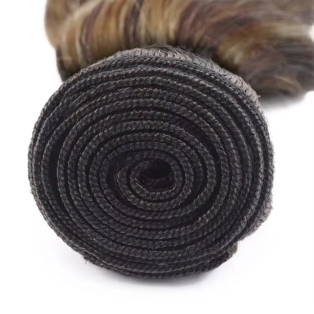 Body Wave Highlight 4/27 Human Hair Bundles DoubLe Weft P4/27 Human Hair Weave 100% Remy Hair Virgin Hair Extension 1/3 Pcs